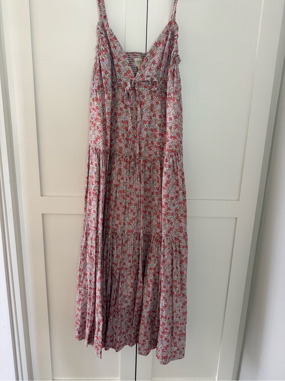 Rebecca Taylor La Vie Pink and Light Blue Floral Midi Dress